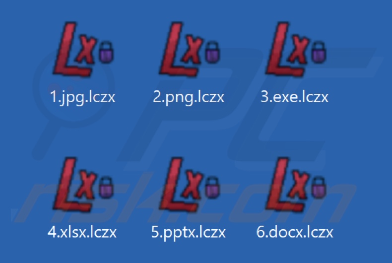 Pliki zaszyfrowane przez PelDox ransomware (rozszerzenie .lczx)