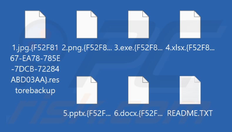 Pliki zaszyfrowane przez ransomware RestoreBackup (rozszerzenie .restorebackup)