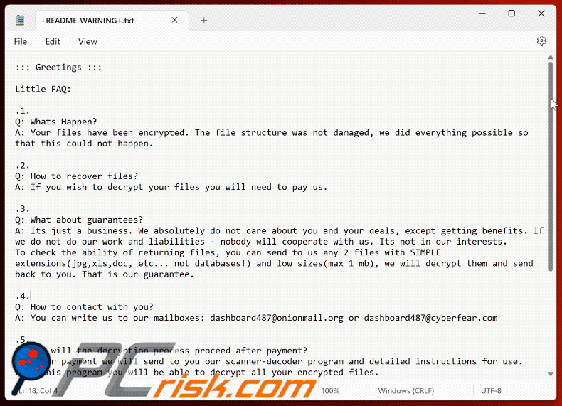 Notatka okupowa ransomware Bbq (+README-WARNING+.txt) GIF