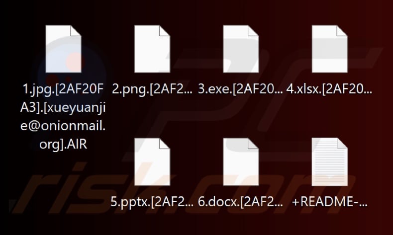 Pliki zaszyfrowane przez oprogramowanie ransomware AIR (Makop) (rozszerzenie .AIR)