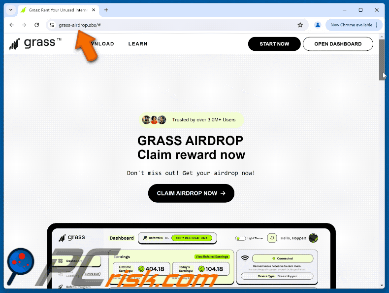 Pojawienie się oszustwa Grass Airdrop