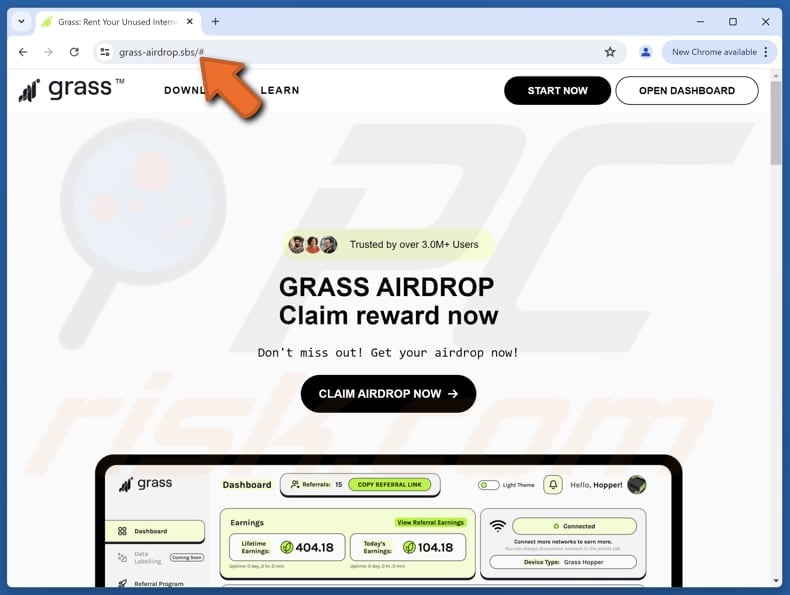 Grass Airdrop oszustwo