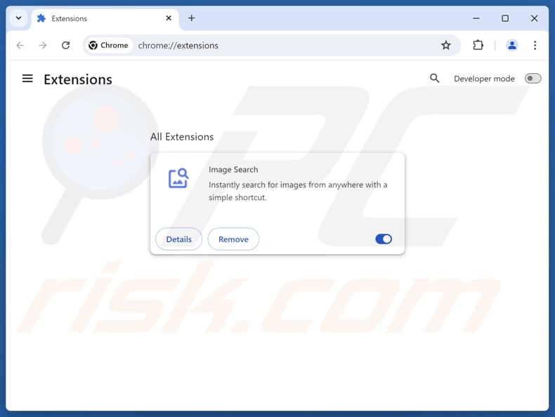 Usuwanie rozszerzeń Google Chrome związanych z find.searchtheimage.com
