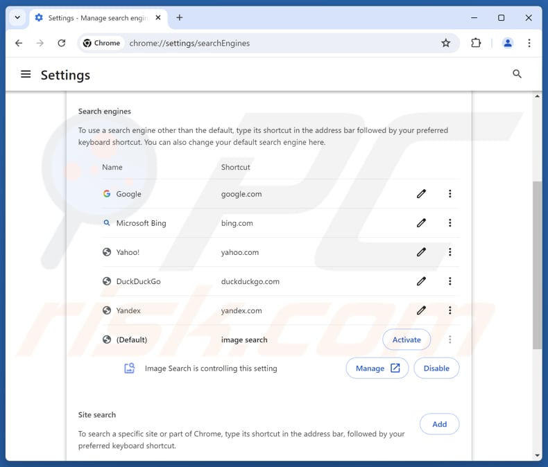 Usuwanie find.searchtheimage.com z domyślnej wyszukiwarki Google Chrome