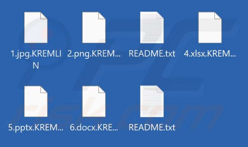 Pliki zaszyfrowane przez oprogramowanie ransomware KREMLIN (rozszerzenie .KREMLIN)