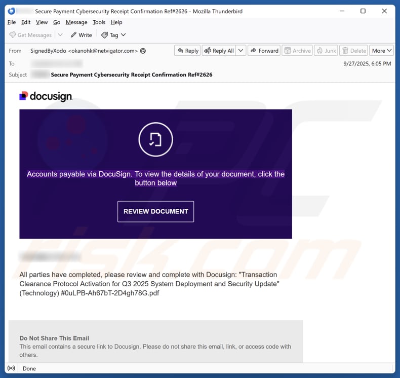 Email Account Failure Notice kampania spamowa