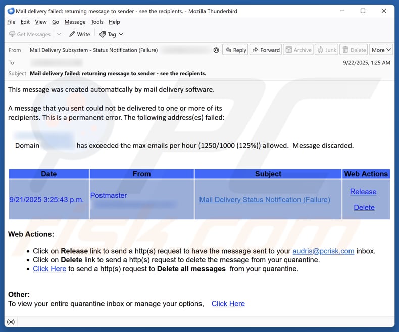 Kampania spamowa z wiadomościami e-mail z powiadomieniem o awarii konta e-mail