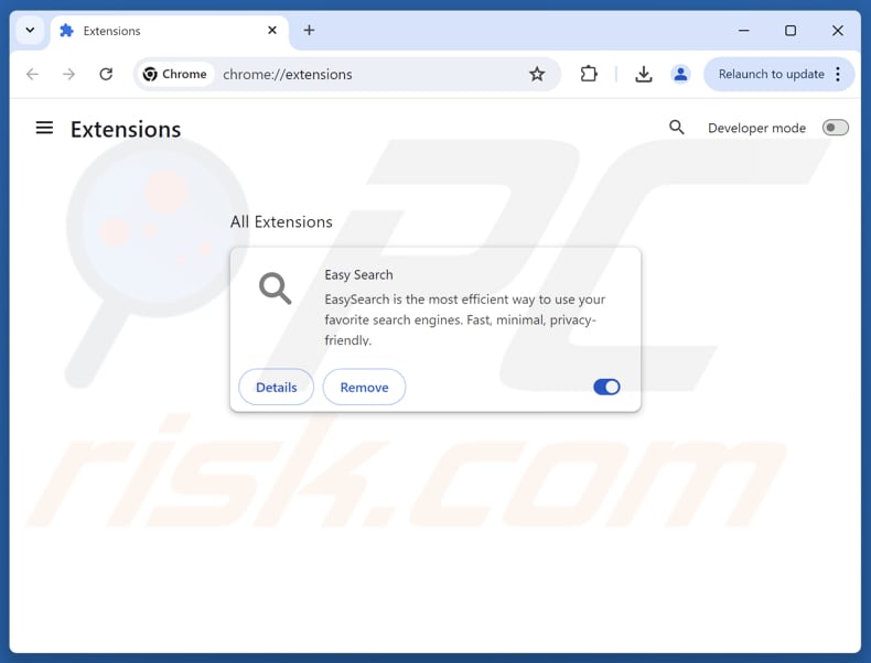 Usuwanie rozszerzeń Google Chrome związanych z easy-search.pro
