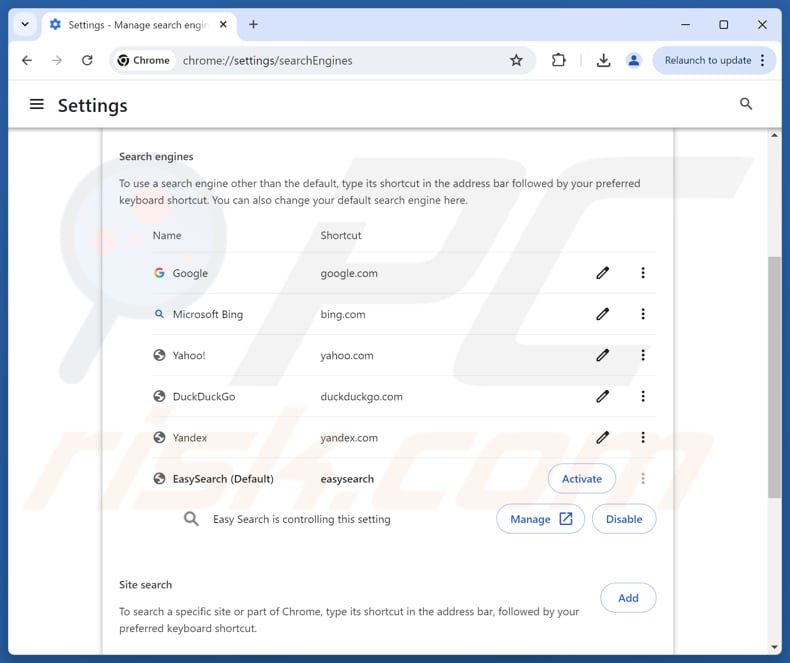 Usuwanie easy-search.pro z domyślnej wyszukiwarki Google Chrome