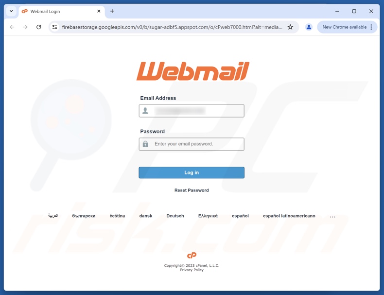Witryna phishingowa promowana przez oszukańczy e-mail „Email On Hold”