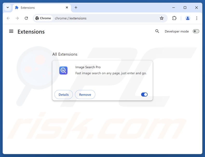 Usuwanie rozszerzeń Google Chrome związanych z imagesearcherpro.com