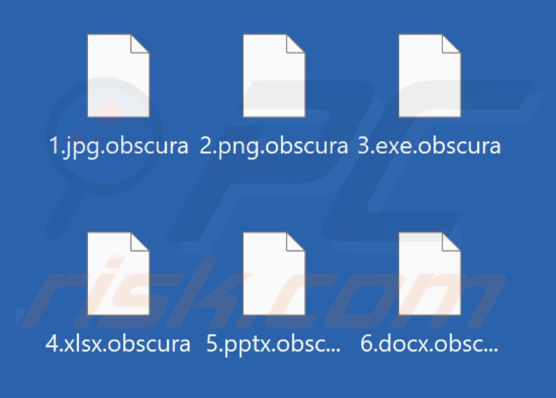 Pliki zaszyfrowane przez oprogramowanie ransomware Obscura (rozszerzenie .obscura)