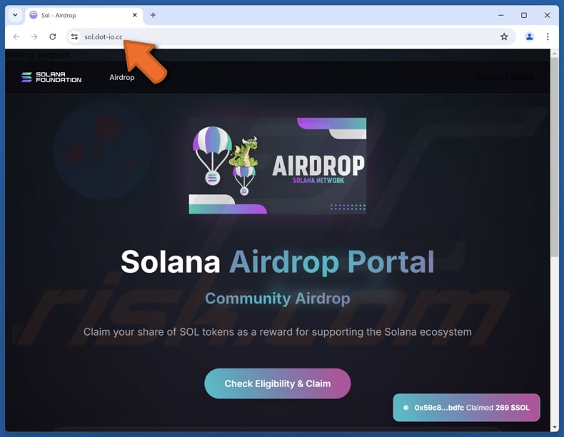 Oszustwo Solana Community Airdrop