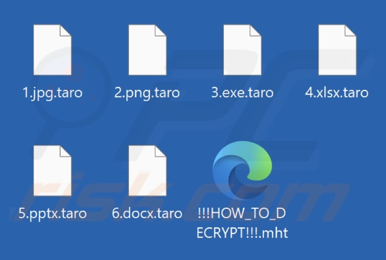 Pliki zaszyfrowane przez oprogramowanie ransomware Taro (rozszerzenie .taro)