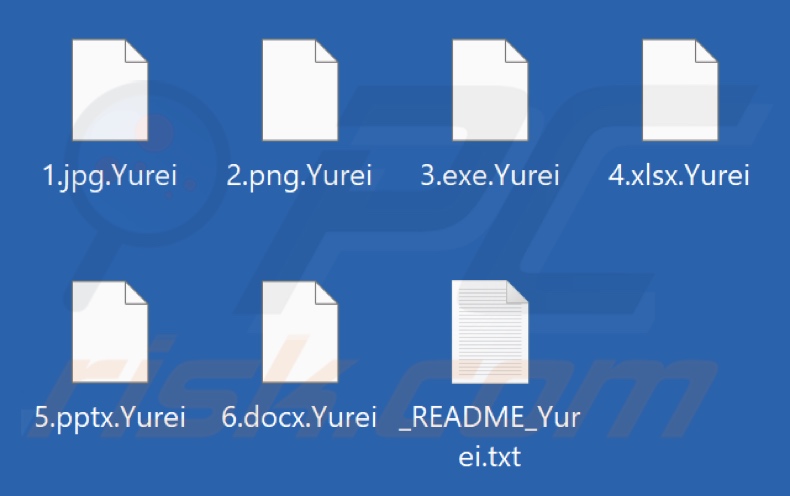 Pliki zaszyfrowane przez oprogramowanie ransomware Yurei (rozszerzenie .Yurei)