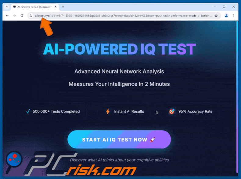 Wygląd AI-POWERED IQ TEST Oszustwo