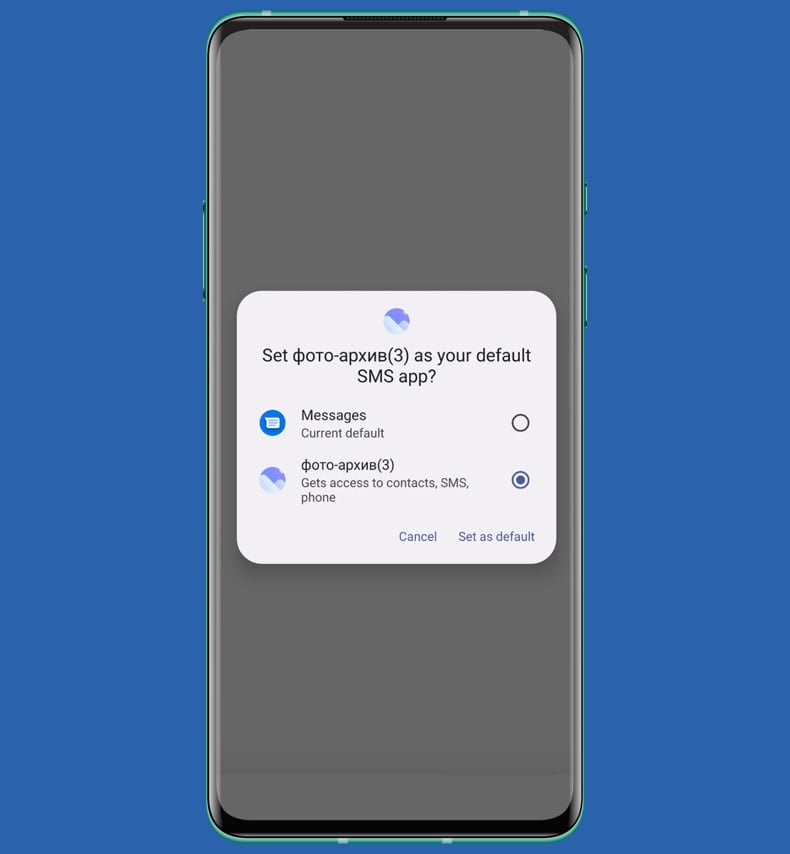 Złośliwe oprogramowanie ClayRat prosi o pozwolenie na wysyłanie SMS-ów (źródło: zimperium.com)