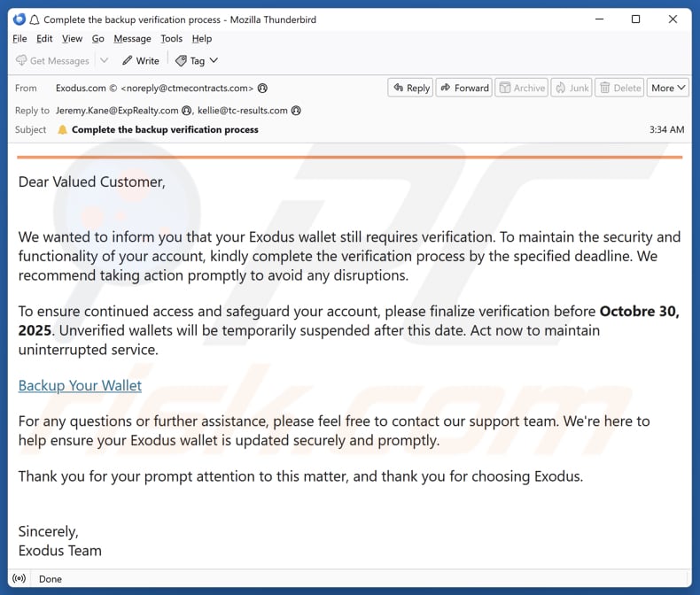 Email Account Failure Notice kampania spamowa