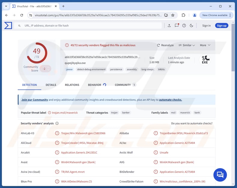 Złośliwe oprogramowanie Maverick