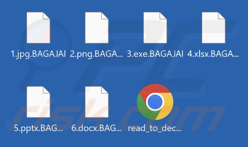 Pliki zaszyfrowane przez oprogramowanie ransomware BAGAJAI (rozszerzenie .BAGAJAI)