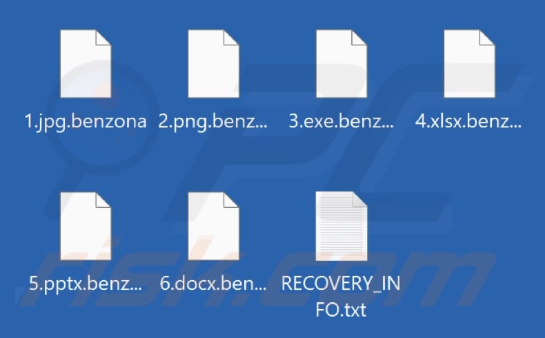 Pliki zaszyfrowane przez oprogramowanie ransomware Benzona (rozszerzenie .benzona)