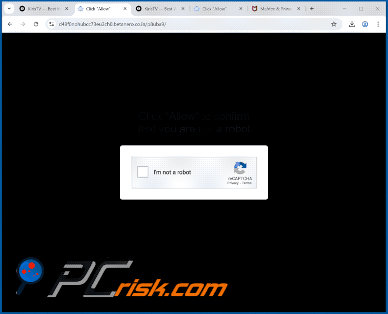 betanero.co[.]in wygląd strony internetowej (GIF)