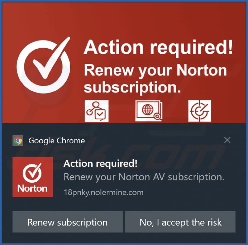 Reklama wyświetlana przez stronę internetową nolermine[.]com