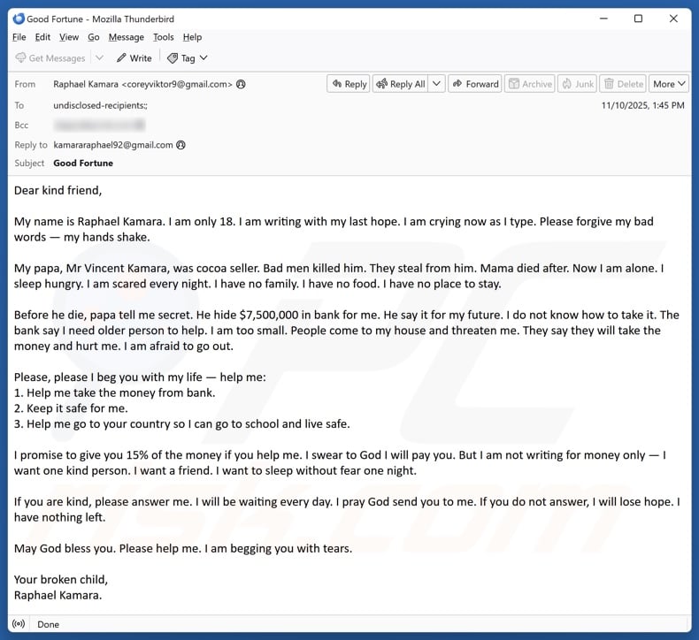 Older Person To Retrieve Money From The Bank kampania spamowa