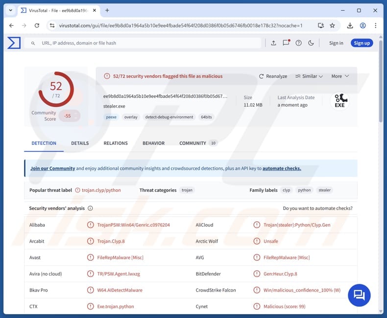 PhantomStealer malware