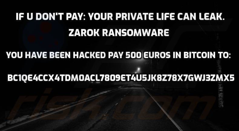 Zarok ransomware tapeta