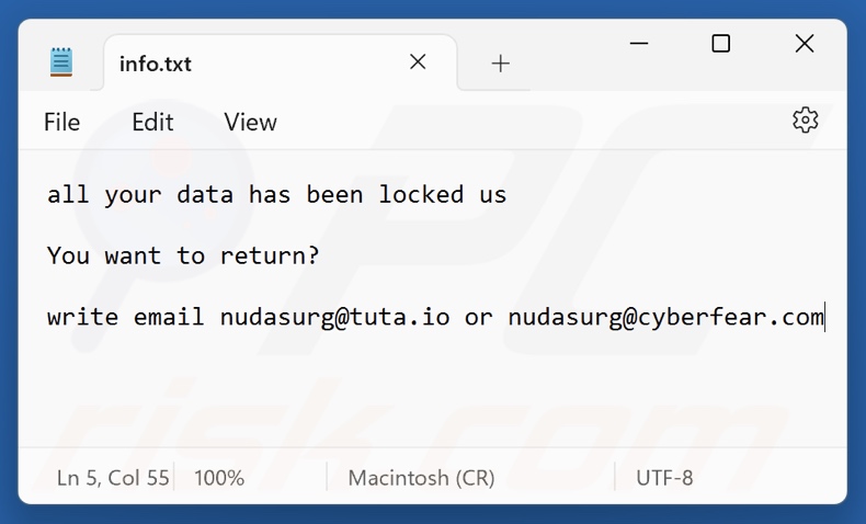 Zeo ransomware plik tekstowy (info.txt)