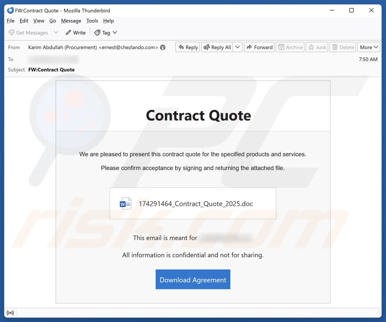Contract Quote kampania spamowa