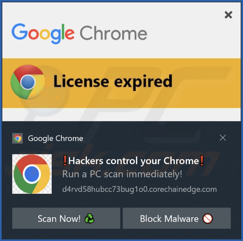 corechainedge[.]com powiadomienie