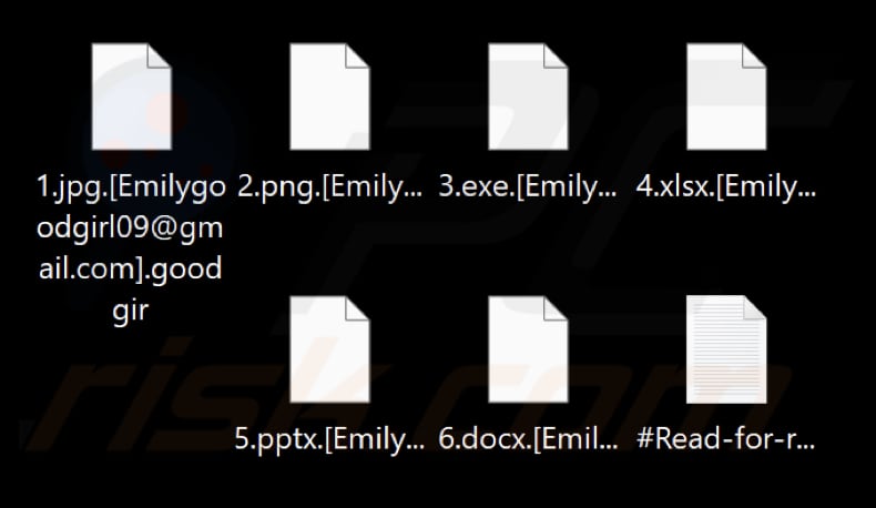 Pliki zaszyfrowane przez oprogramowanie ransomware GoodGirl (rozszerzenie .goodgir)
