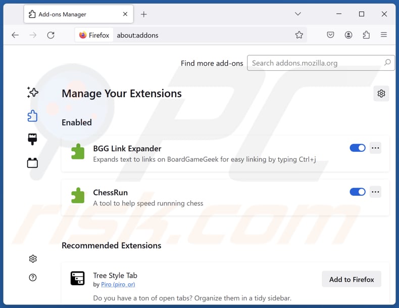 Usuwanie rozszerzeń Mozilla Firefox powiązanych z search.searchsafe.tech