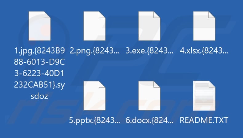 Pliki zaszyfrowane przez oprogramowanie ransomware Sysdoz (rozszerzenie .sysdoz)