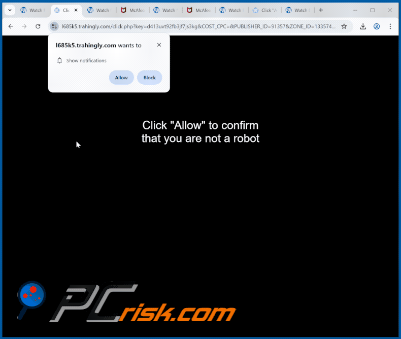 trahingly[.]com website wygląd (GIF)