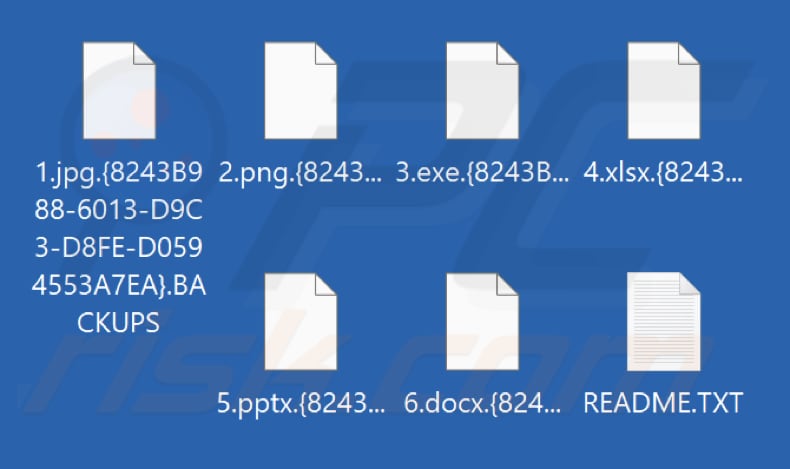 Pliki zaszyfrowane przez oprogramowanie ransomware Backups (rozszerzenie .BACKUPS)