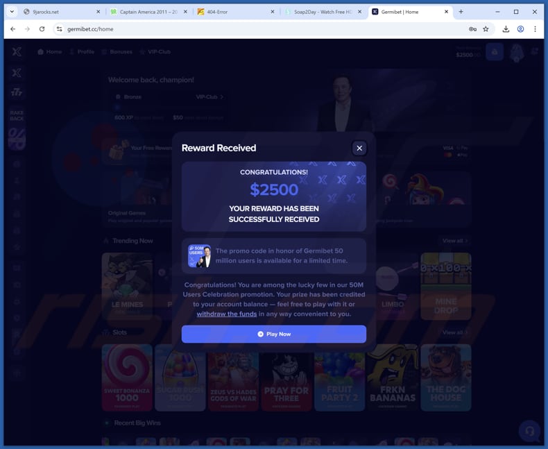 Elon Musk Giveaway oszustwo fałszywa nagroda