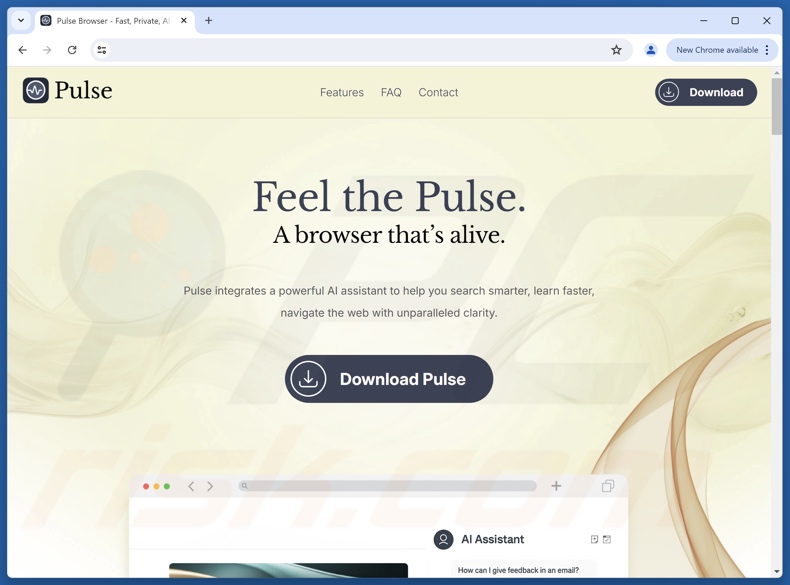 Strona używana do promowania PUA Pulse