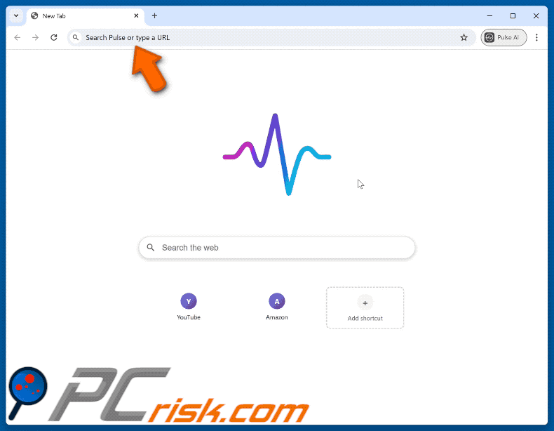 Wygląd przekierowania Pulse przez mypulsehome.com do Yahoo (GIF)
