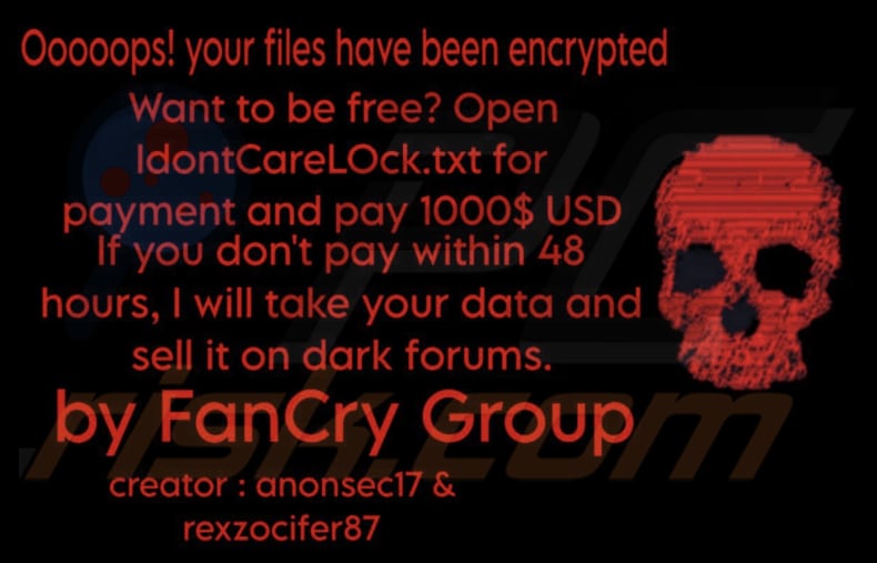 Tapeta ransomware IdontCareLOck