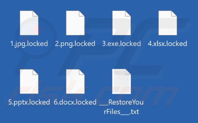 Pliki zaszyfrowane przez oprogramowanie ransomware Reynolds (rozszerzenie .locked)