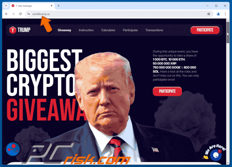 Pojawienie się oszustwa Trump Crypto Giveaway