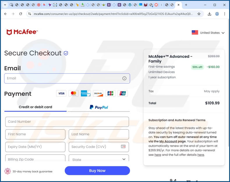 Your Google Account Was Hacked Strona promująca oszustwo typu pop-up