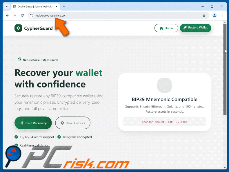 Pojawienie się oszustwa związanego z fałszywym narzędziem do odzyskiwania portfela kryptowalutowego CypherGuard