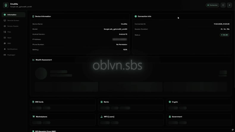 Oblivion RAT źródło panelu (iverify.io)