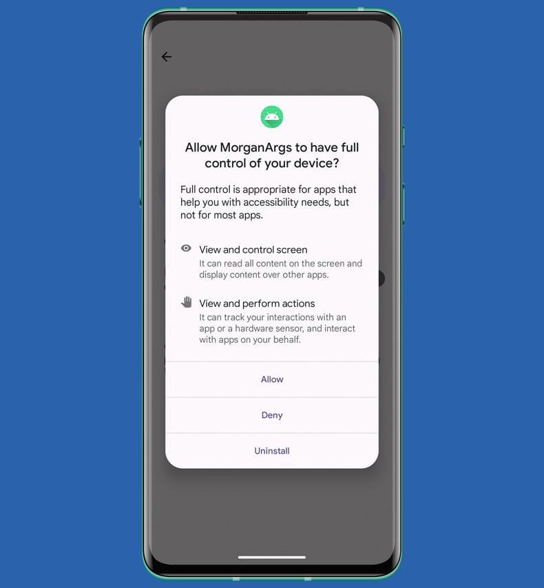 Oprogramowanie złośliwe PromptSpy prosi o zezwolenie na korzystanie z usług ułatwień dostępu – źródło: welivesecurity.com