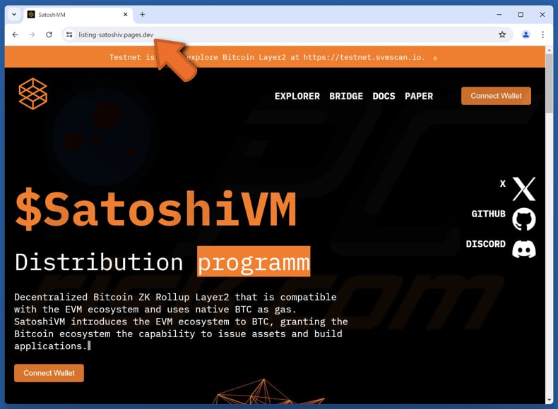 SatoshiVM Distribution Program oszustwo