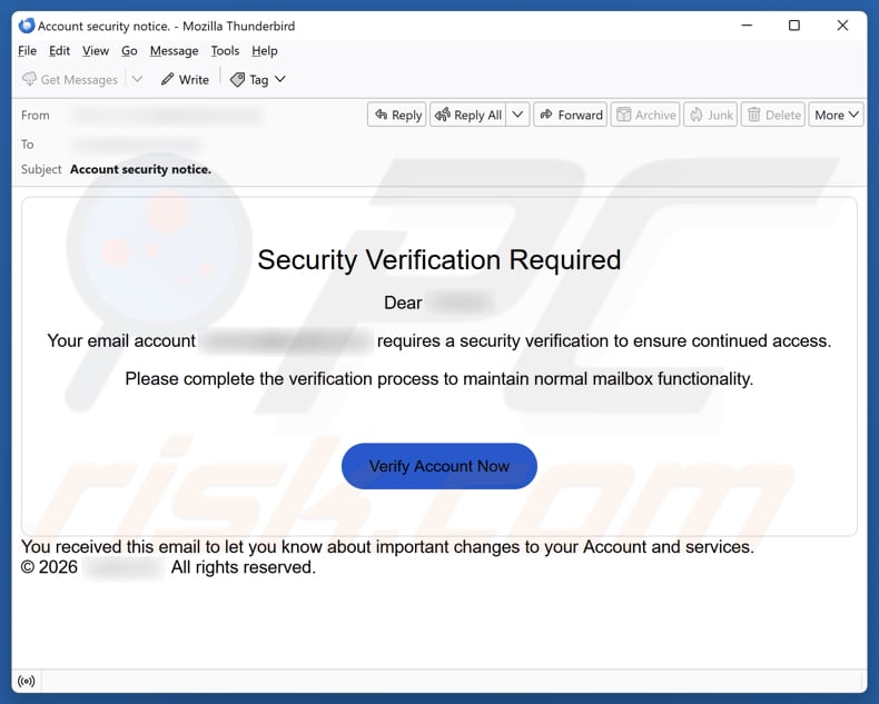 Security Verification Required kampania spamowa